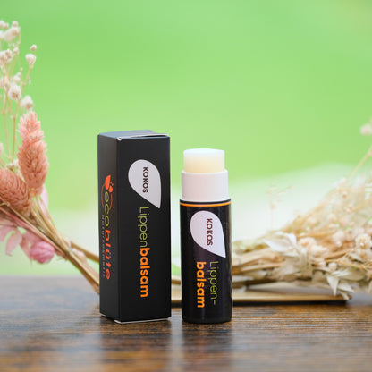 Lippenpflege Stift KOKOS mit Verpackung und Gesteck