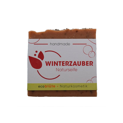 Naturseife Winterzauber mit Banderole stehend