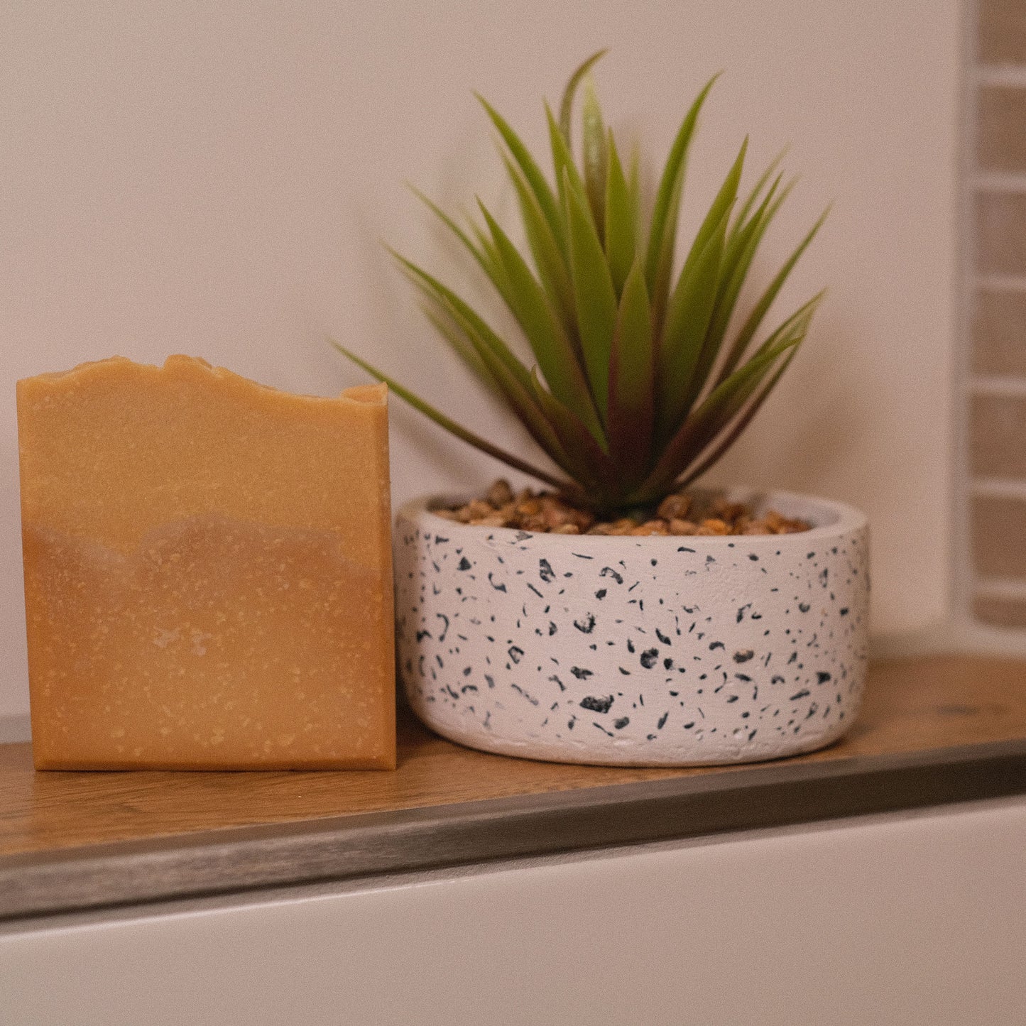 Naturseife Kleopatra mit Pflanze als Dekoration