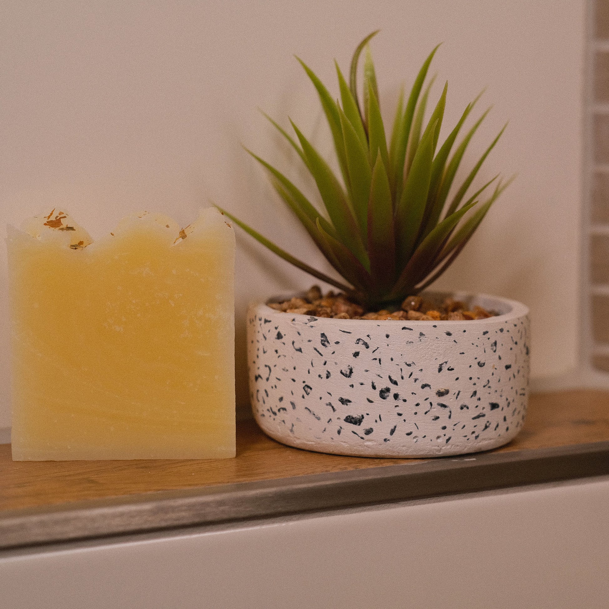 Naturseife Natura mit Pflanze als Dekoration