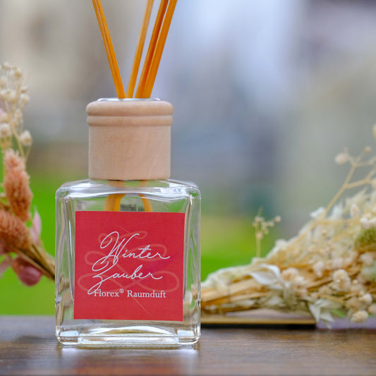 Raumduft - Duftöl 100ml mit Rattanstäbchen, Duftnote Winterzauber