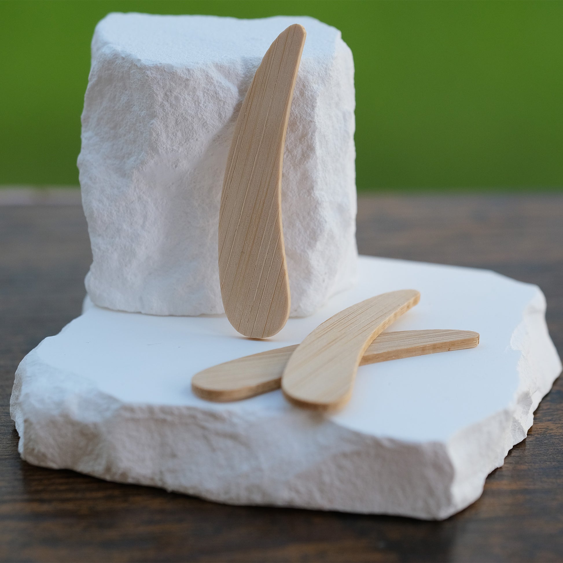 Kosmetikspatel aus Bambus 3-fach mit Seinen