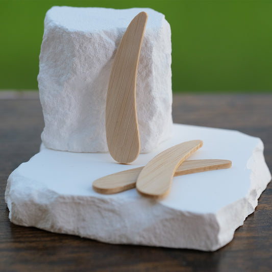 Kosmetikspatel aus Bambus 3-fach mit Seinen